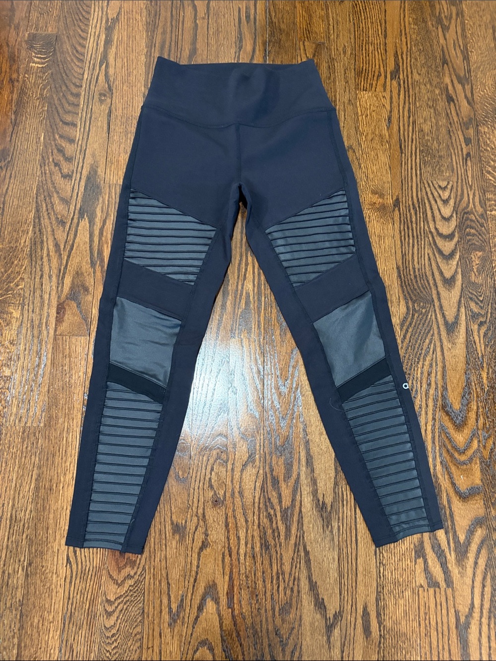 Alo 7/8 High-Waist Black Moto Leggings